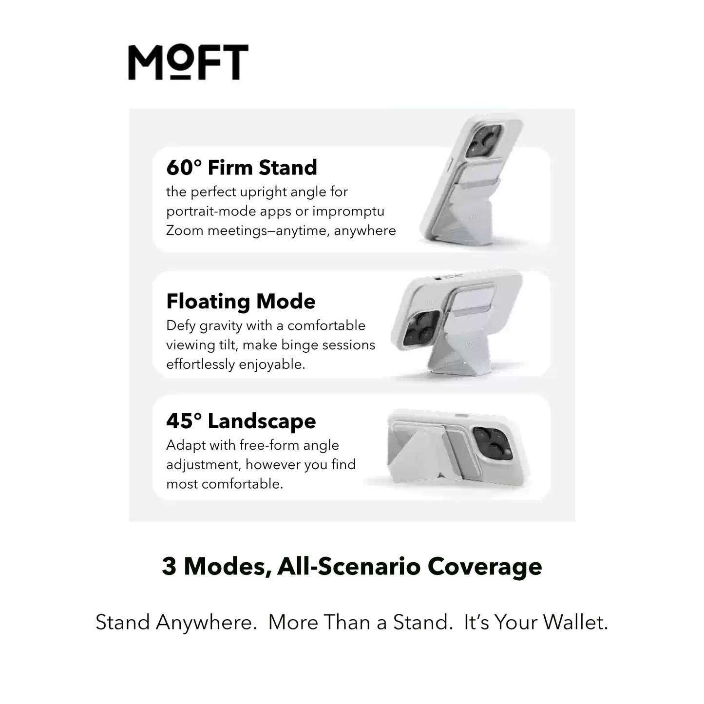 MoFT | Snap-On MagSafe Wallet Phone Stand